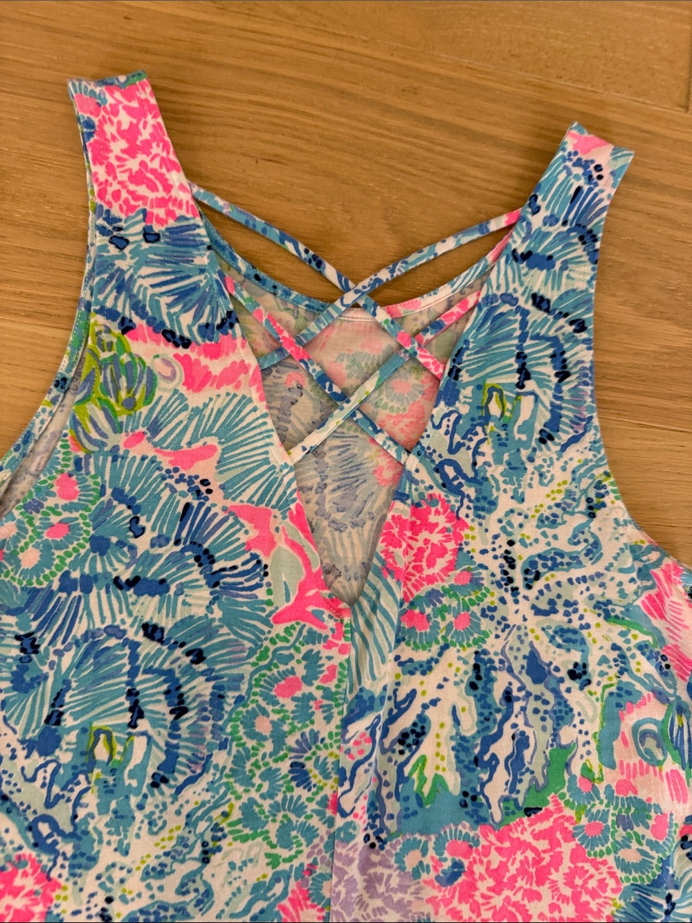 Lilly Pulitzer Vibrant Coral Reef Women’s Tank Top - Blue, Pink, Green size s - Picture 9 of 15